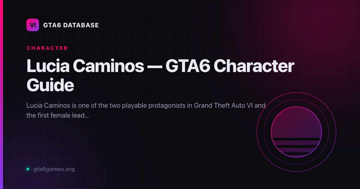 Lucia Caminos — Female Protagonist in GTA6