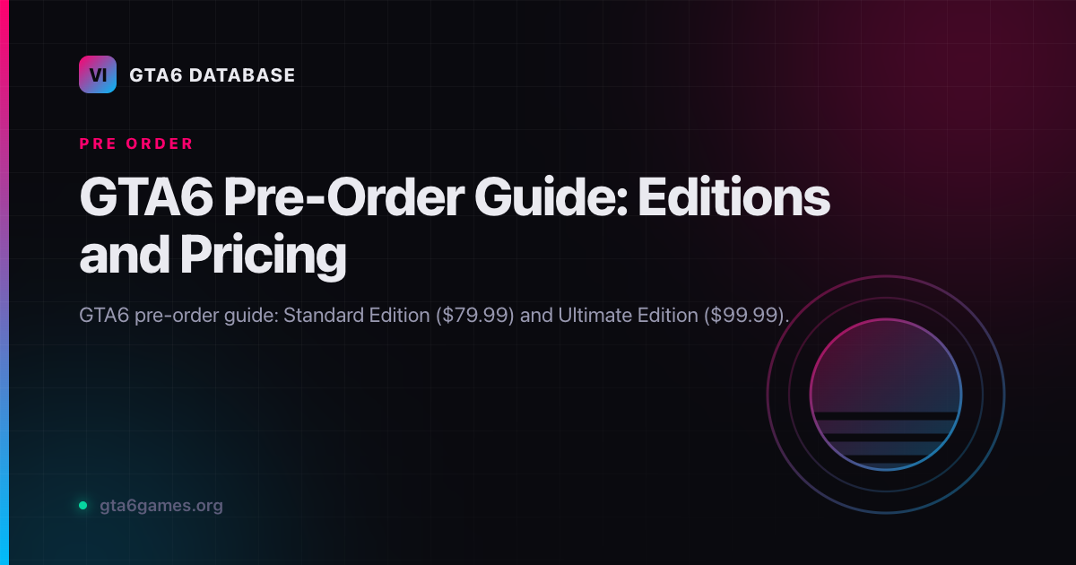GTA6 editions, pricing and pre-order guide