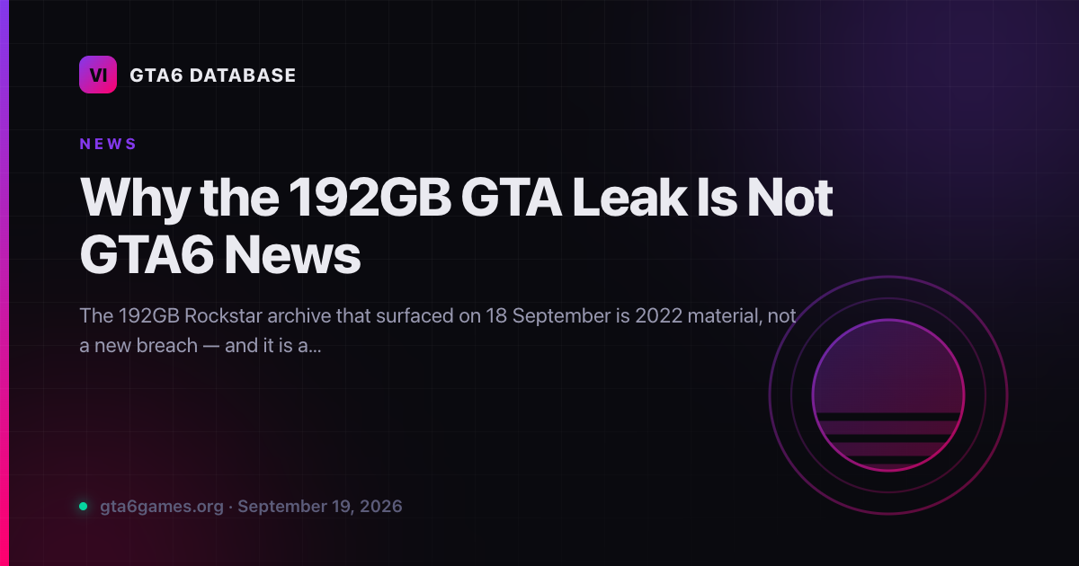 Why the 192GB GTA Leak Is Not GTA6 News