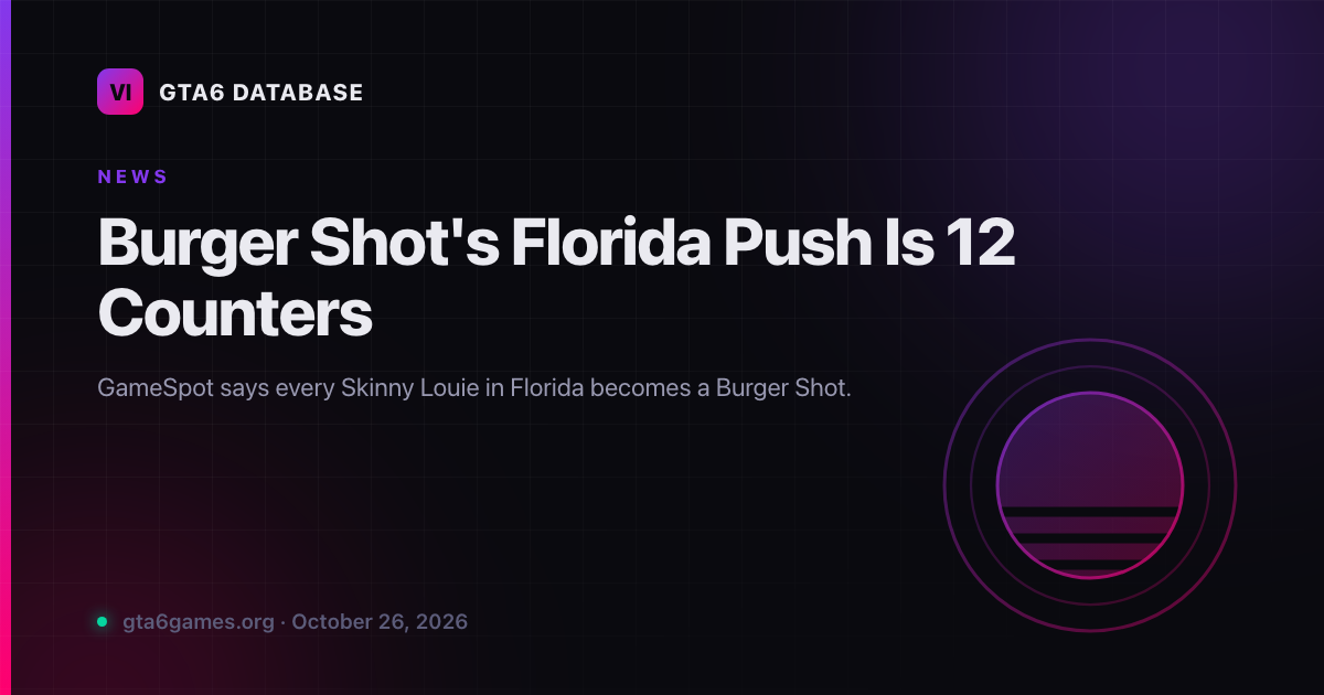 Burger Shot's Florida Push Is 12 Counters