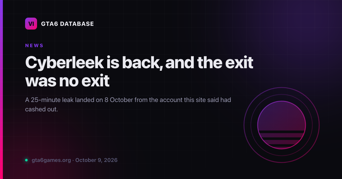 Cyberleek is back, and the exit was no exit