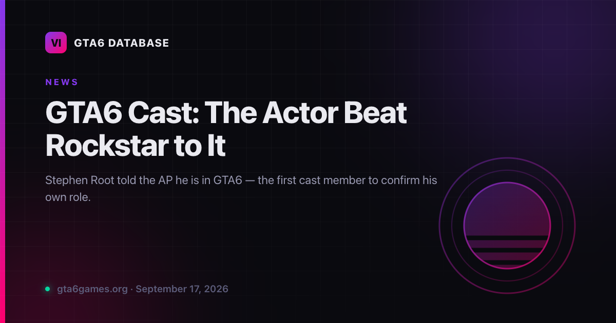 GTA6 Cast: The Actor Beat Rockstar to It