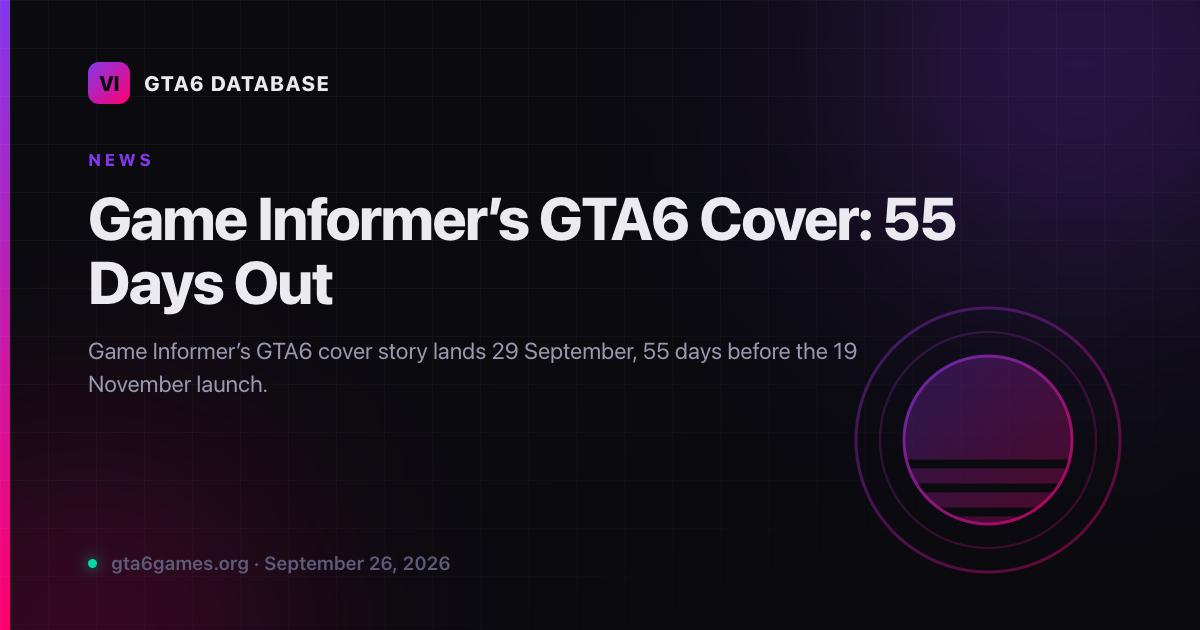 Game Informer’s GTA6 Cover: 55 Days Out