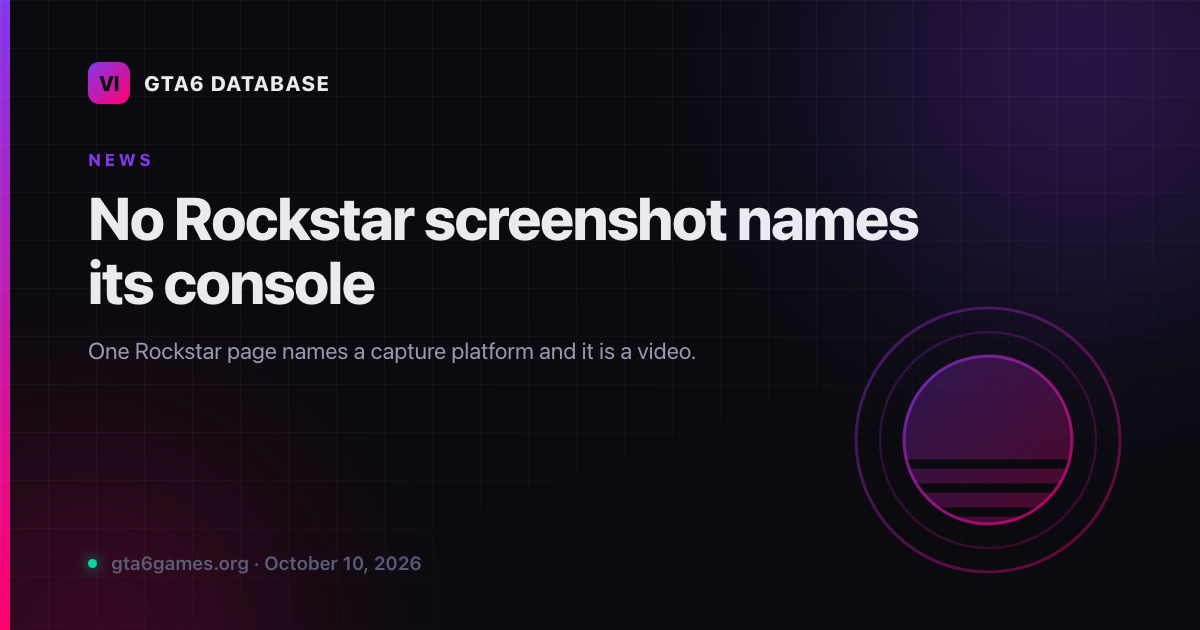 No Rockstar screenshot names its console