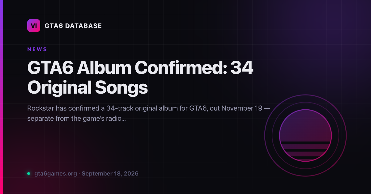 GTA6 Album Confirmed: 34 Original Songs