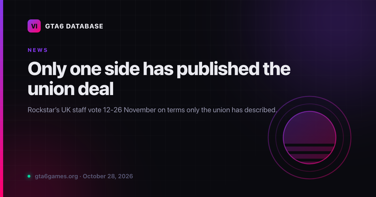 Only one side has published the union deal