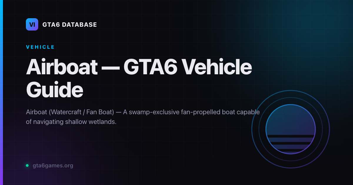 Airboat — Watercraft / Fan Boat in GTA6