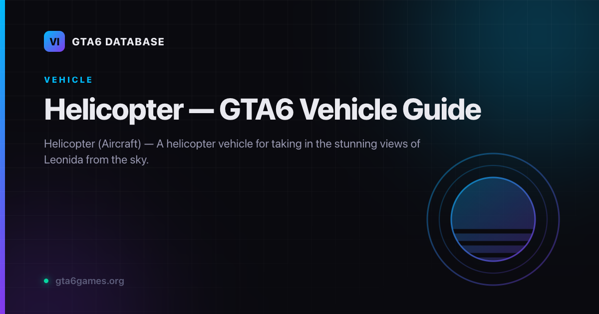 Helicopter — Aircraft in GTA6