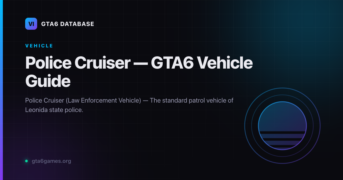 Police Cruiser — Law Enforcement Vehicle in GTA6
