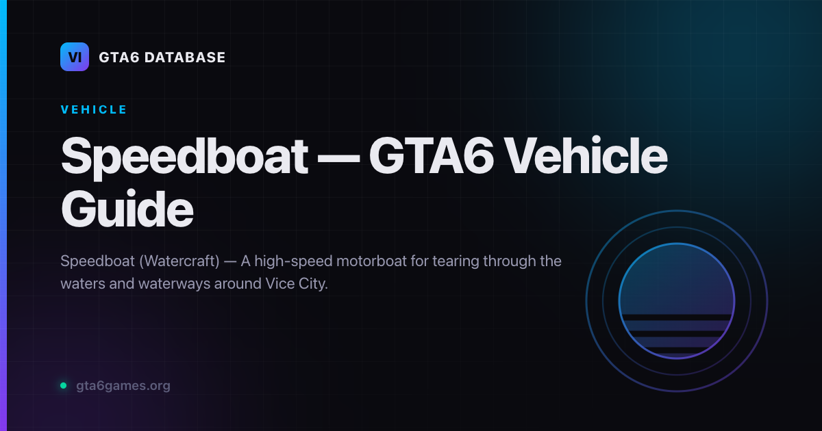 Speedboat — Watercraft in GTA6