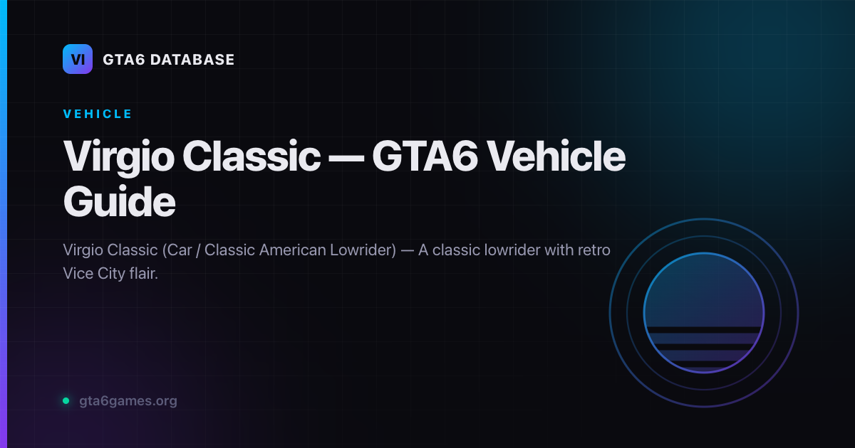 Virgio Classic — Car / Classic American Lowrider in GTA6
